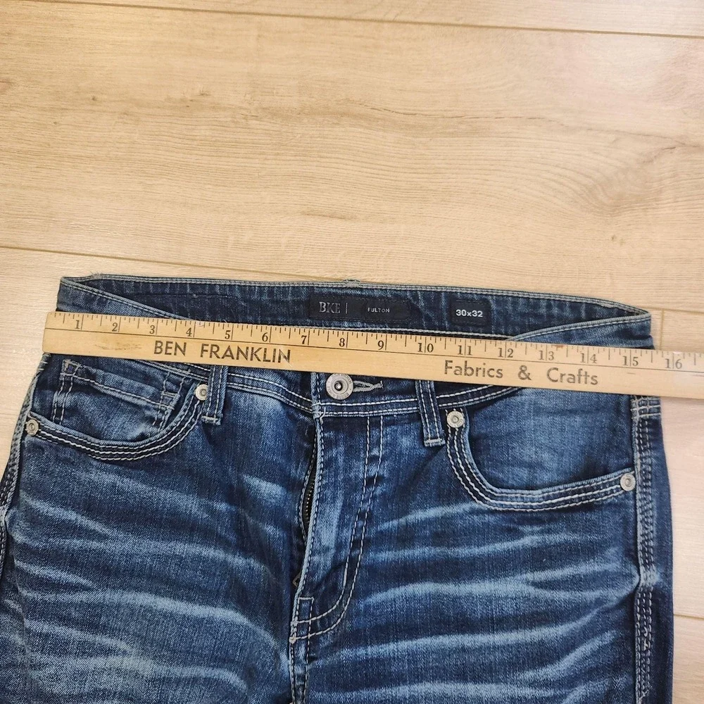 BKE Fulton Bootcut Jeans Mens 30x32 Blue Medium Wash Relaxed Denim Stretch